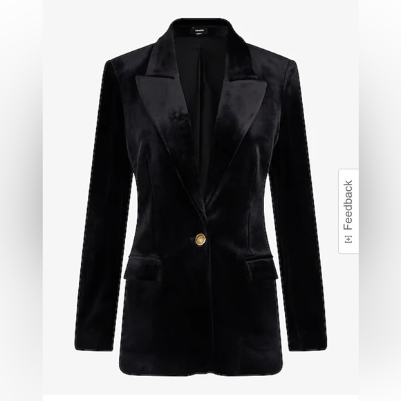 Express Velvet One Button Blazer - Picture 1 of 8